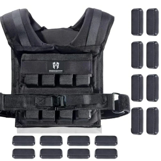 40 Lb Weighted Vest - Adjustable Weighted Vest 40 Lbs with Iron Weights. Tone Fitness 40 Pound Weighted Vest for Men, for Women