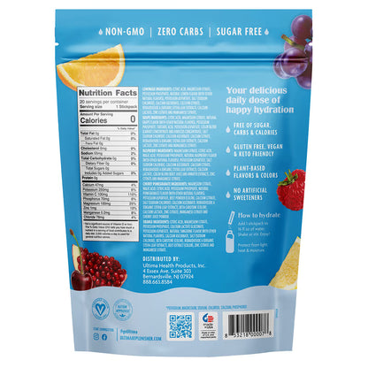 Ultima Replenisher, 6 Essential Electrolytes, Daily Electrolyte Drink Mix, Original Variety Pack, 20 Stickpacks, 2.5 Oz (70 G)